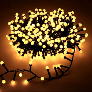 Solar LED Firecracker Fairy String Lights Glowing Ball Light Waterproof Outdoor Christmas Garland Light Home Party Decoration