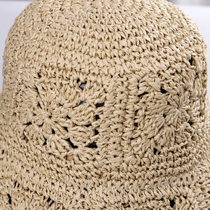 Womens Straw Hats Crochet Hat Bucket Hat UV Protection Sun Visor Beach Hats Women Visors Foldable Female Women Summer Sun Hat