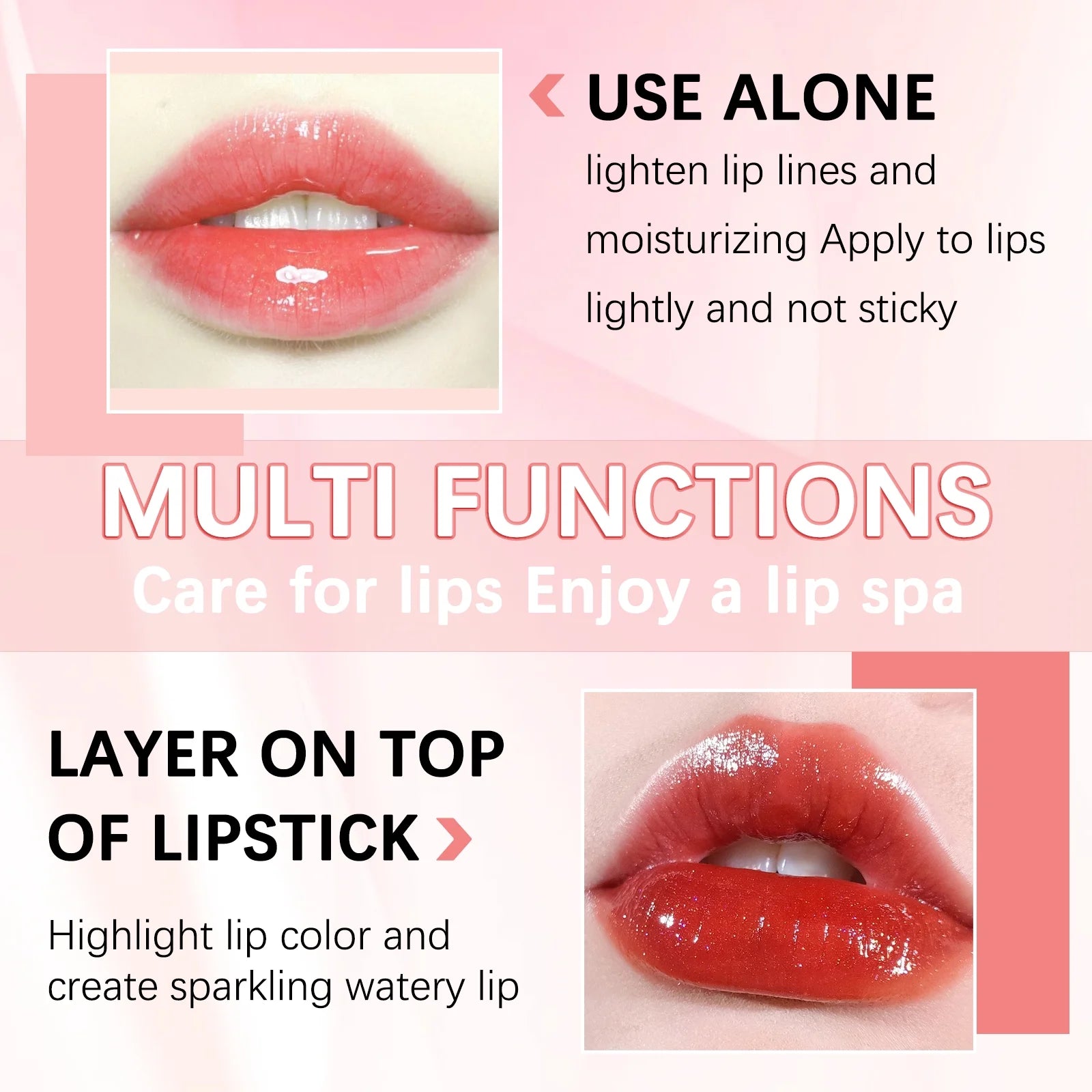 Lip Glow Oil Set, Long Lasting Hydrating Lip Gloss Tinted Lip Balm, Tinting Lip Care Oil for Dry Lip 5 Pcs