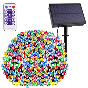 52M 500 LED Solar String Lights Outdoor Waterproof Fairy Garland Festoon Christmas Tree Decoration Garden Solar Street Light