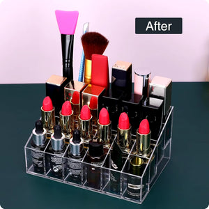 Lipstick Organizer,Small Clear Plastic Lip Gloss Perfume Sample Mascara Holder with 24 Slots