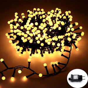 Solar LED Firecracker Fairy String Lights Glowing Ball Light Waterproof Outdoor Christmas Garland Light Home Party Decoration