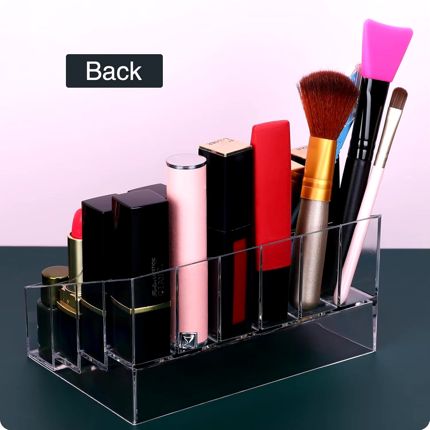 Lipstick Organizer,Small Clear Plastic Lip Gloss Perfume Sample Mascara Holder with 24 Slots