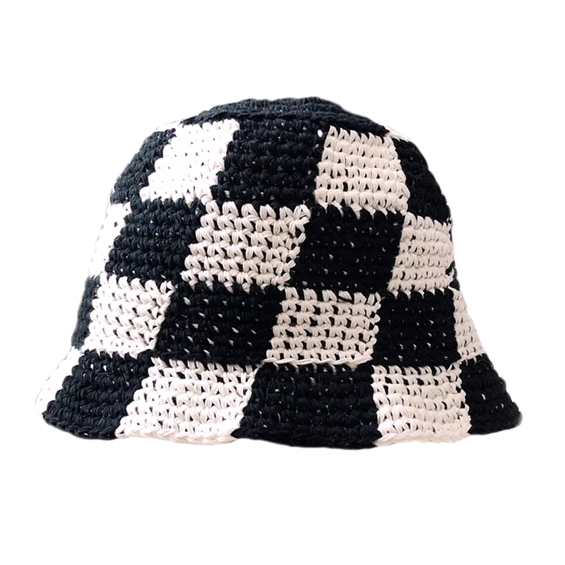 New Hollow Multicolor Crochet Bucket Hat Women Spring Summer Fashion Brand Knitted Sun Hats Sun Protection Foldable Panama Cap