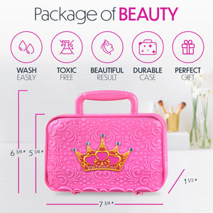 Kids Makeup Kit for Girl - with Make up Remover - 30Pc Real Washable, Non Toxic Play Princess Cosmetic Set - Ideal Birthday for Little Girls Ages 3, 4, 5, 6 Year Old Child