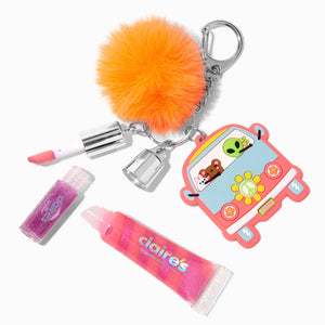 Groovy Bus Lip Gloss Keychain, Silicone, Metal