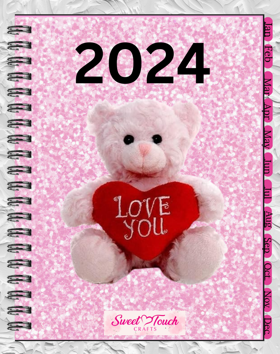 2024 Digital - Pink Teddy Bear Digital Planner