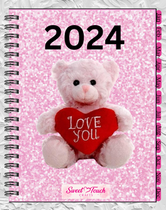 2024 Digital - Pink Teddy Bear Digital Planner