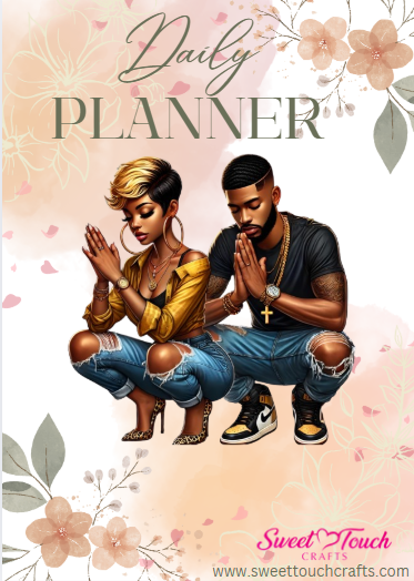 Digital Planner - Prayer Changes Things - Yellow Kneeling Couple