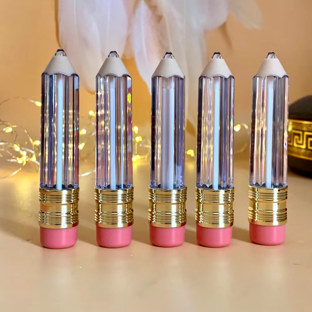 5Pcs 5Ml Empty Lip Gloss Tube Container Clear Lip Balm Tubes Pencil Shape Lipstick Refillable Bottles Lipgloss Packing Bottles