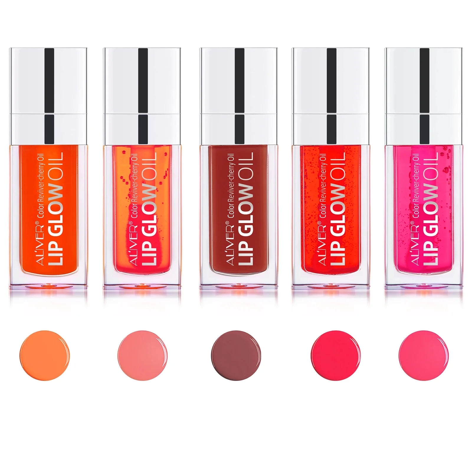 Lip Glow Oil Set, Long Lasting Hydrating Lip Gloss Tinted Lip Balm, Tinting Lip Care Oil for Dry Lip 5 Pcs