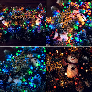 Solar LED Firecracker Fairy String Lights Glowing Ball Light Waterproof Outdoor Christmas Garland Light Home Party Decoration