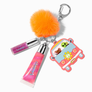 Groovy Bus Lip Gloss Keychain, Silicone, Metal