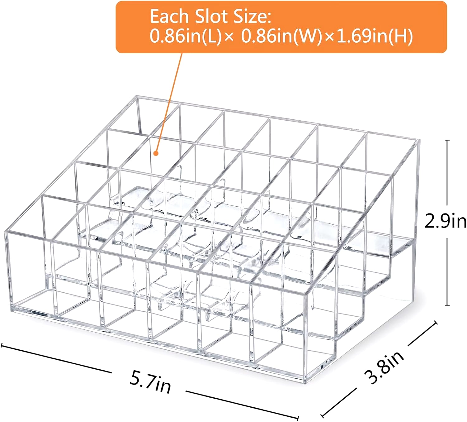 Lipstick Organizer,Small Clear Plastic Lip Gloss Perfume Sample Mascara Holder with 24 Slots