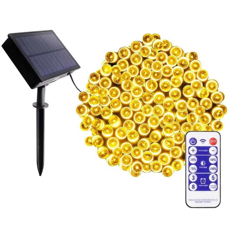 52M 500 LED Solar String Lights Outdoor Waterproof Fairy Garland Festoon Christmas Tree Decoration Garden Solar Street Light