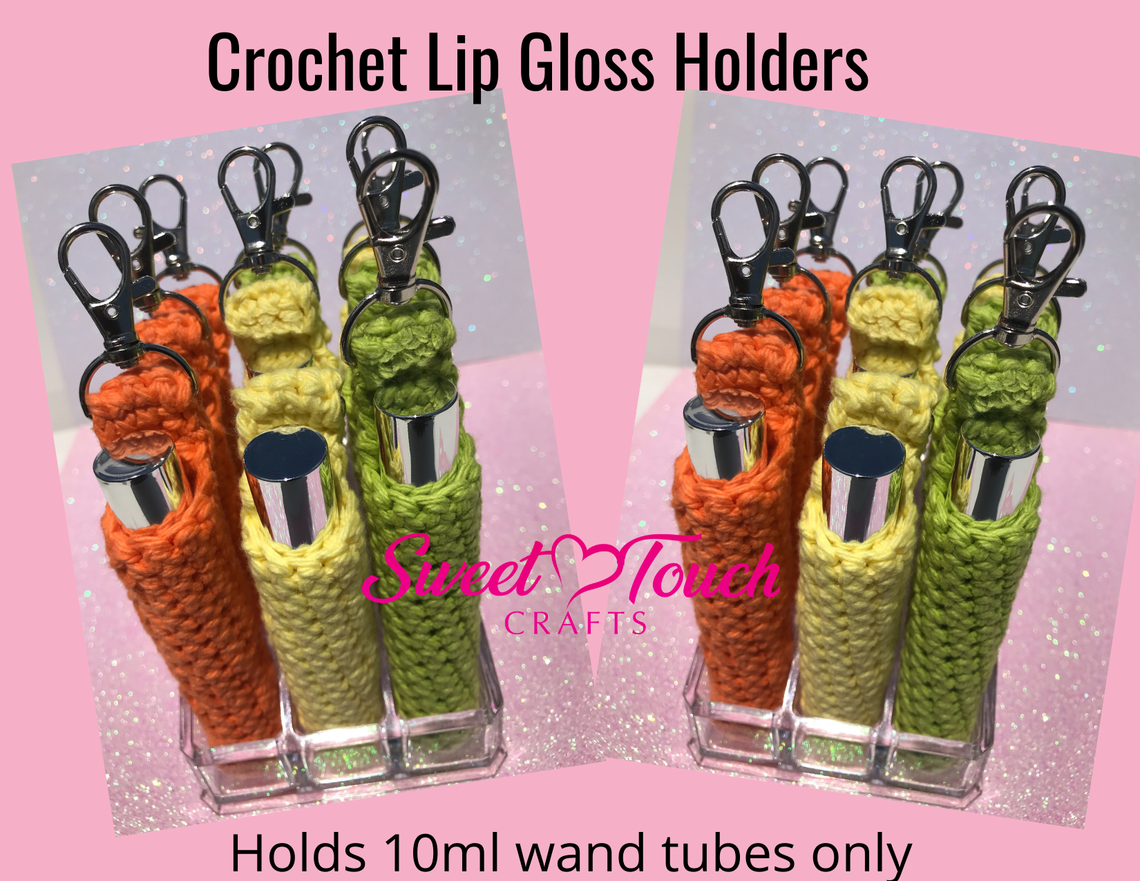 Crochet Lip Gloss Holders - for 10ml Wand Tubes