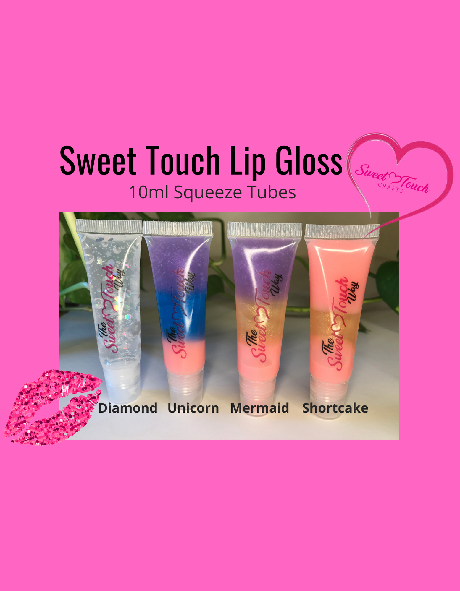 Lip Gloss - 10ml squeeze tube - Swirl & scented