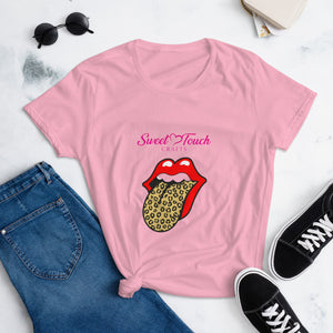 TShirt-Kiss Women's Short Sleeve-Leopard Design