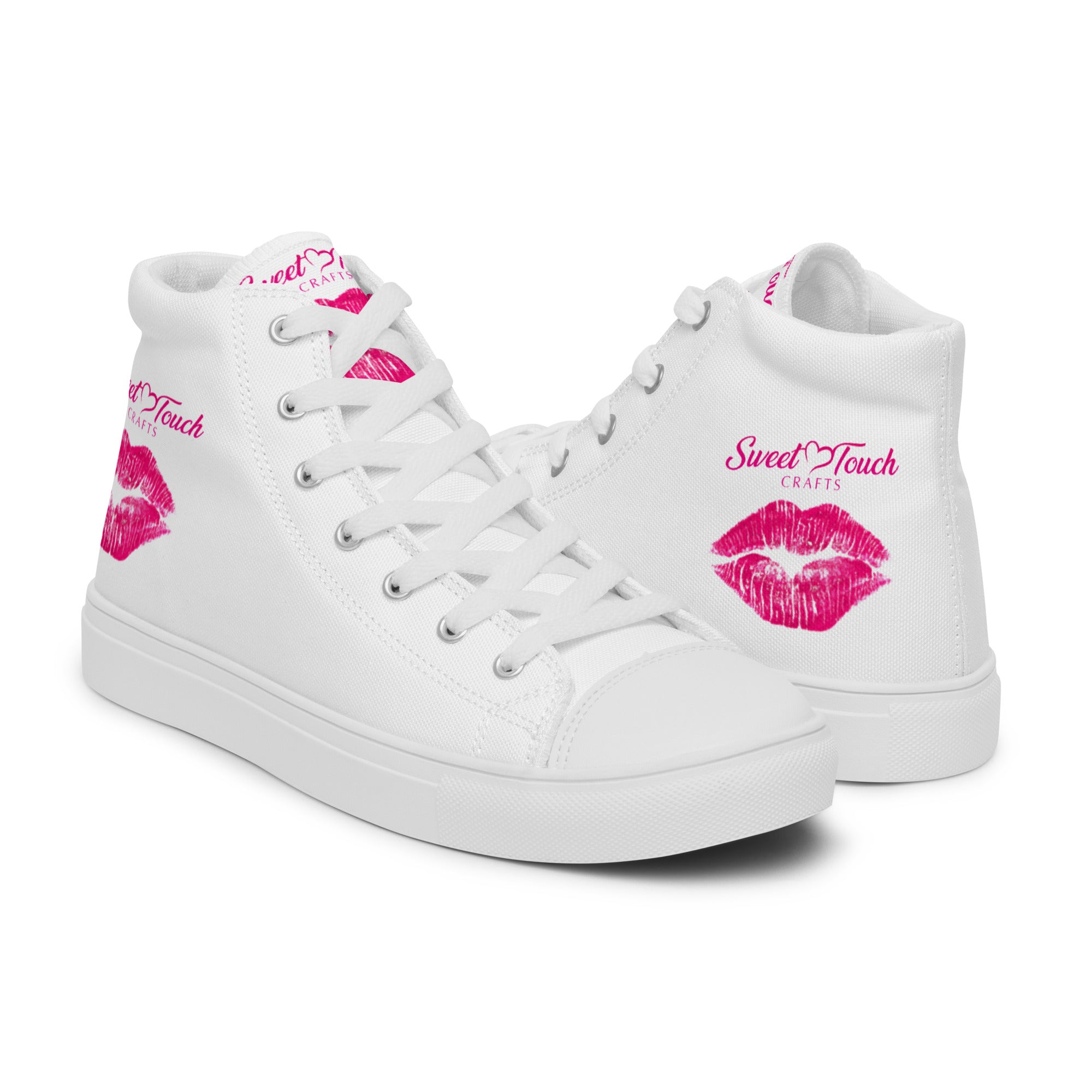 Women’s high top canvas shoes - Hot Pink Lip