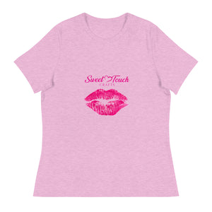 TShirt-Kiss Women's Short Sleeve-Kiss Lip Hot Pink Design #2